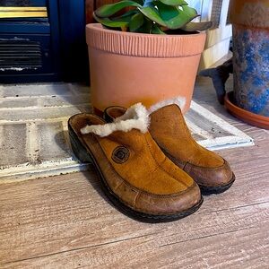 Born Brown Leather Clogs